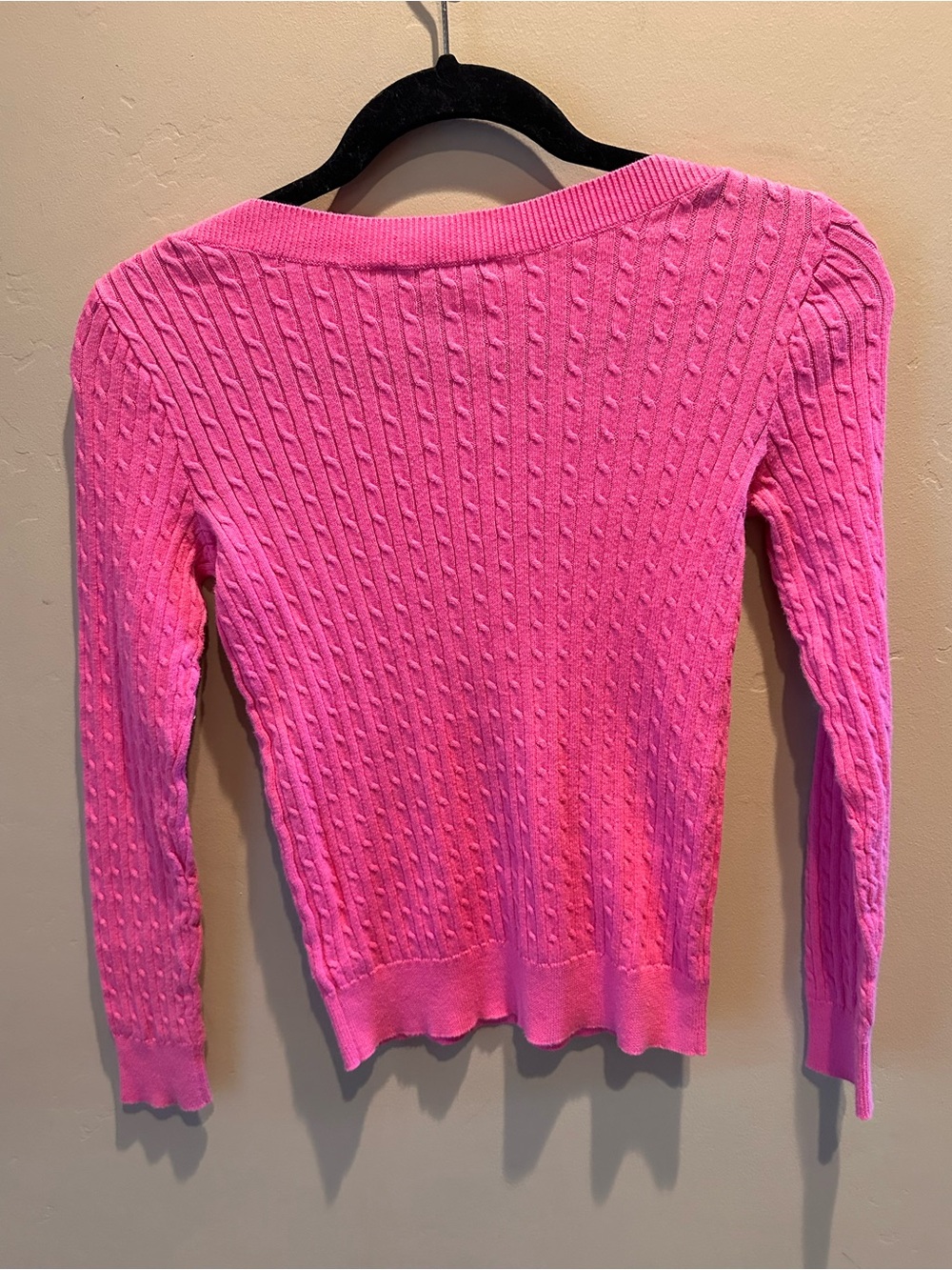 Ralph Lauren Hot Pink Cable-Knit Boatneck Sweater with Shoulder Buttons - Picture 5 of 6